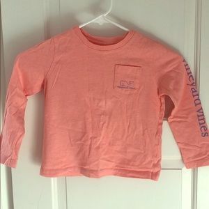 Long sleeved pink Vineyard vines shirt